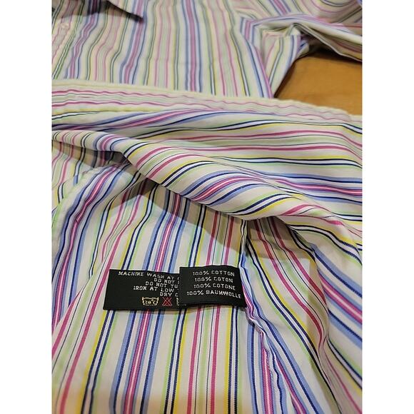 Ralph Lauren Women's 12 Black Label Striped Shirt Rainbow Preppy Business Office - Picture 6 of 8